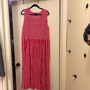 NWOT-Pink and White Striped Sleeveless Dress